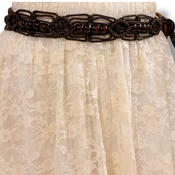 Beaded Weave Brown O-Ring Tassel Belt - Picture 2 of 4